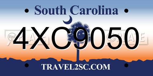 4XC9050 South Carolina License Plate