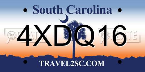 4XDQ16 South Carolina License Plate