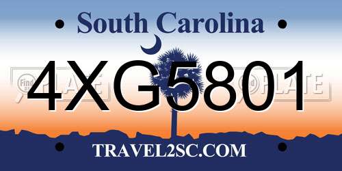 4XG5801 South Carolina License Plate