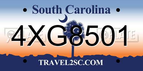 4XG8501 South Carolina License Plate