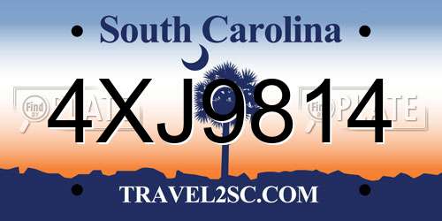 4XJ9814 South Carolina License Plate