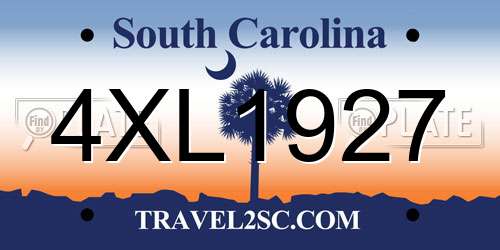 4XL1927 South Carolina License Plate