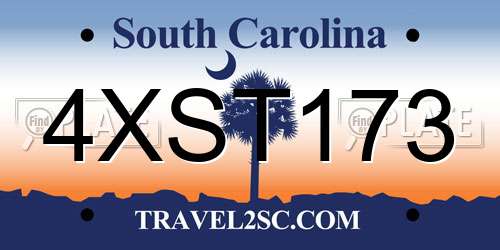4XST173 South Carolina License Plate