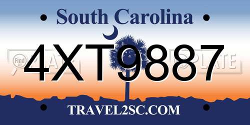 4XT9887 South Carolina License Plate