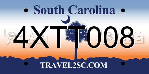 4XTT008 South Carolina License Plate