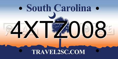 4XTZ008 South Carolina License Plate
