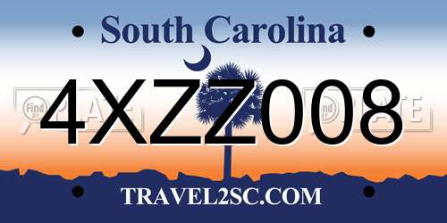 4XZZ008 South Carolina License Plate