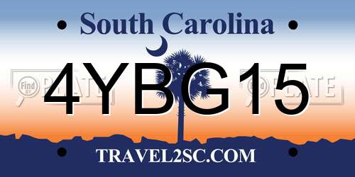4YBG15 South Carolina License Plate