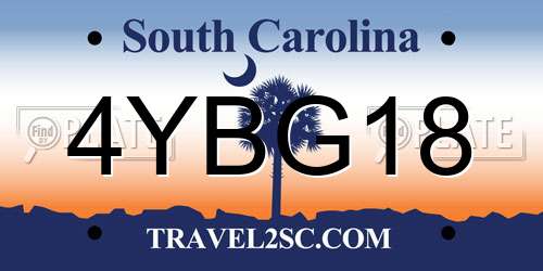 4YBG18 South Carolina License Plate