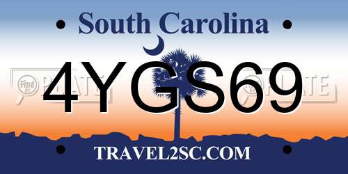 4YGS69 South Carolina License Plate