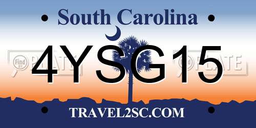 4YSG15 South Carolina License Plate
