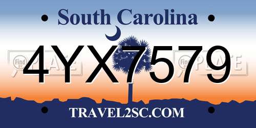 4YX7579 South Carolina License Plate