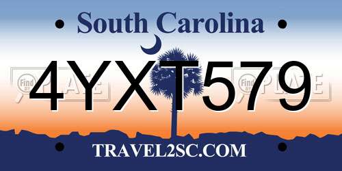 4YXT579 South Carolina License Plate