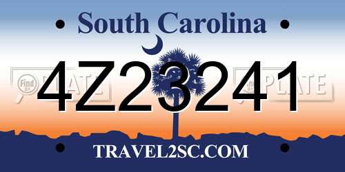 4Z23241 South Carolina License Plate