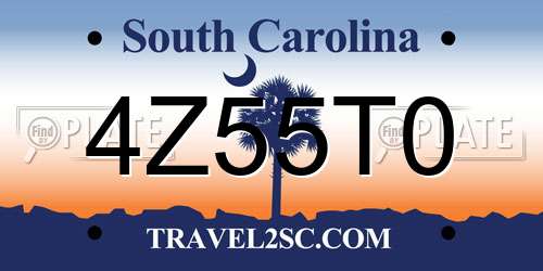 4Z55T0 South Carolina License Plate