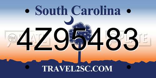 4Z95483 South Carolina License Plate