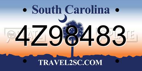 4Z98483 South Carolina License Plate