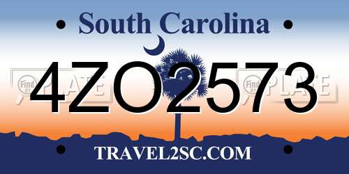 4ZO2573 South Carolina License Plate