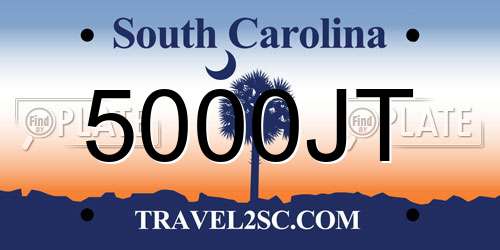 5000JT South Carolina License Plate