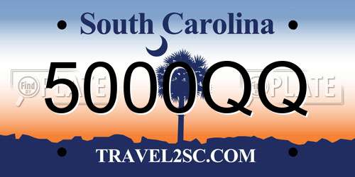 5000QQ South Carolina License Plate