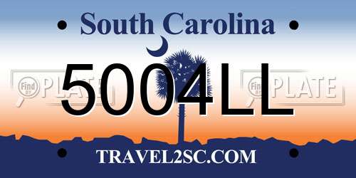 5004LL South Carolina License Plate