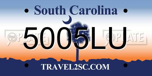 5005LU South Carolina License Plate