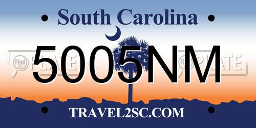 5005NM South Carolina License Plate