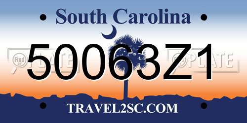 50063Z1 South Carolina License Plate