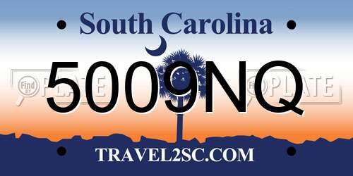 5009NQ South Carolina License Plate