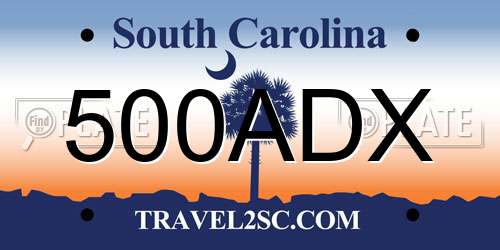 500ADX South Carolina License Plate