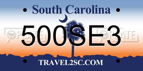 500SE3 South Carolina License Plate