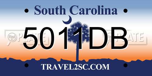 5011DB South Carolina License Plate