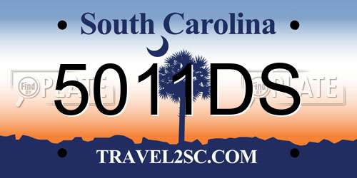 5011DS South Carolina License Plate