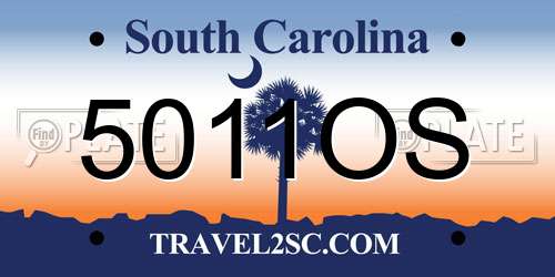5011OS South Carolina License Plate