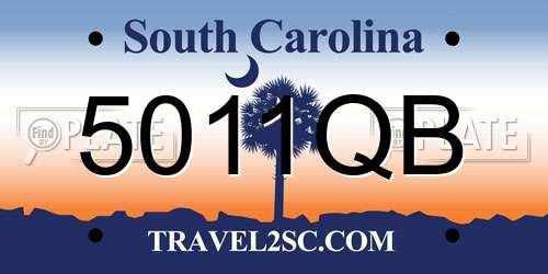 5011QB South Carolina License Plate