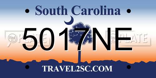 5017NE South Carolina License Plate