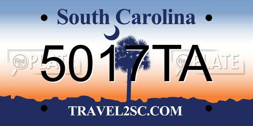 5017TA South Carolina License Plate