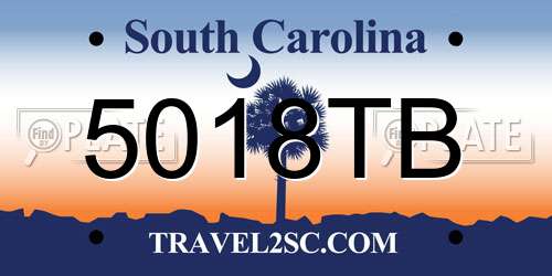 5018TB South Carolina License Plate