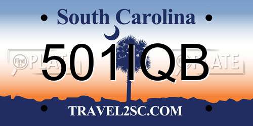 501IQB South Carolina License Plate