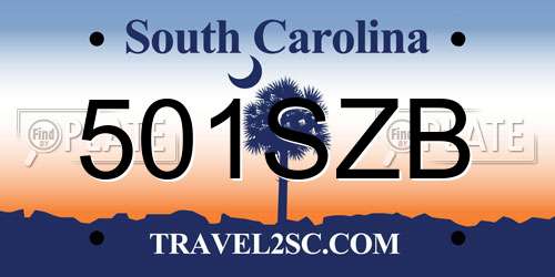 501SZB South Carolina License Plate