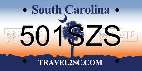 501SZS South Carolina License Plate
