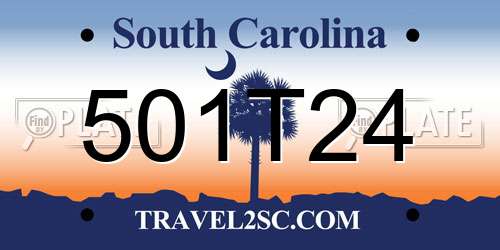 501T24 South Carolina License Plate