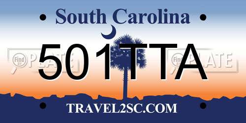 501TTA South Carolina License Plate
