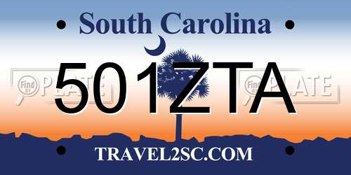 501ZTA South Carolina License Plate