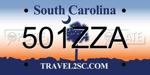 501ZZA South Carolina License Plate