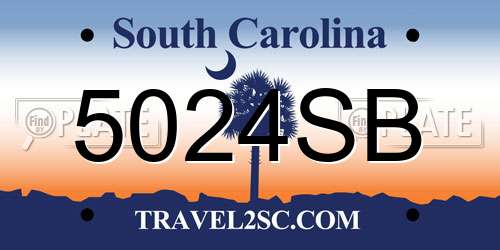 5024SB South Carolina License Plate