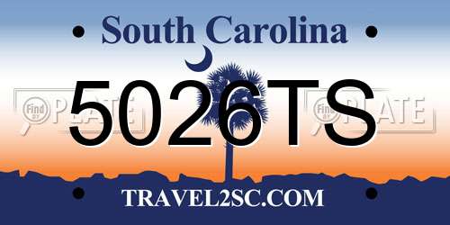5026TS South Carolina License Plate