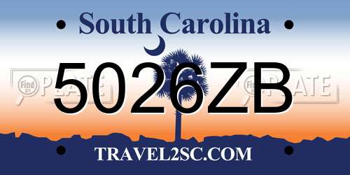 5026ZB South Carolina License Plate