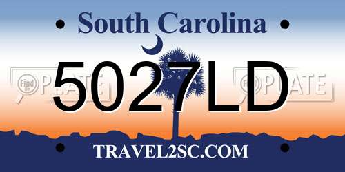 5027LD South Carolina License Plate