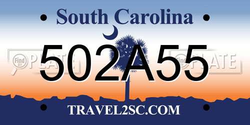 502A55 South Carolina License Plate